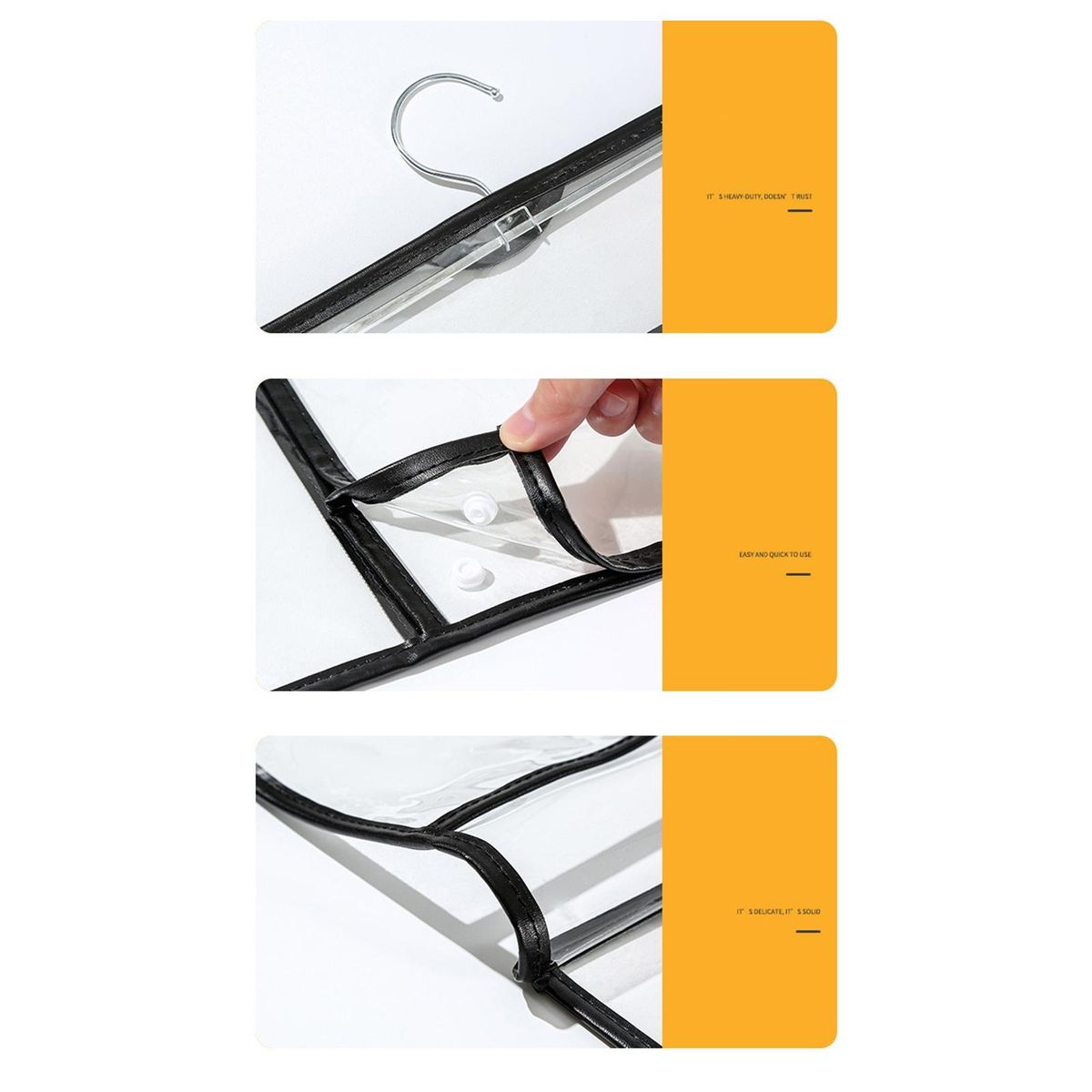Tpu Material Storage Bag Transparent Wall Storage Bag with Phone Black