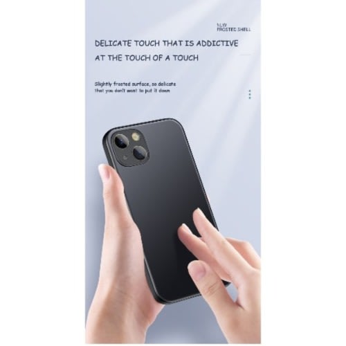 Ag Matte Glass + Silicone Skin Feel Case For iPhone 13 Pro Max -Black
