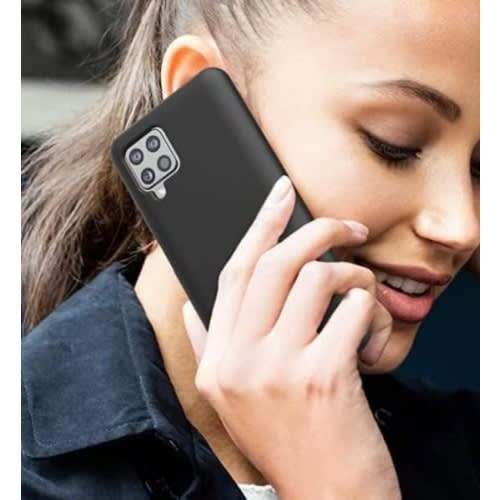 Silicone Back Cover For Samsung A12 - Black