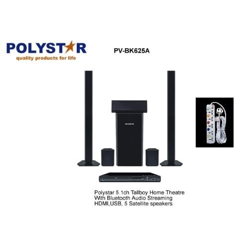 5.1ch High Class Home Theatre Speaker Pv-bk625a + Free Extension