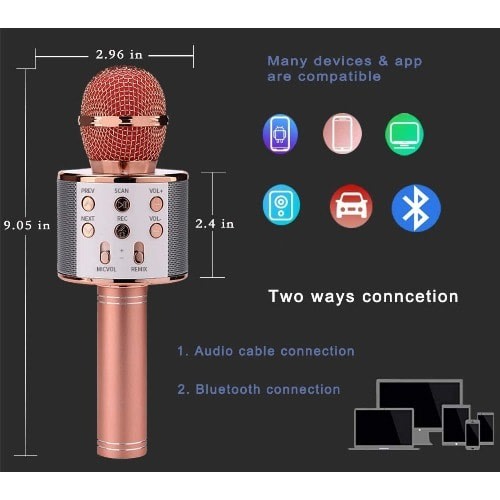 3 In 1 Handheld Karaoke Bluetooth Wireless Microphone Speaker Microphone