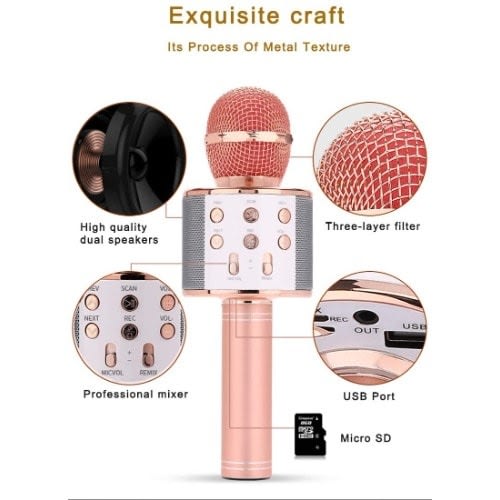 3 In 1 Handheld Karaoke Bluetooth Wireless Microphone Speaker Microphone