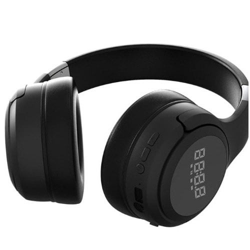 B28 Lcd Display Wireless Bluetooth Stereo Bass Headphones - Black