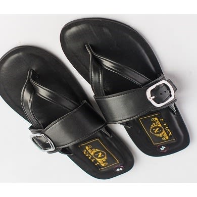 Men's Line And Buckle Palm Slippers