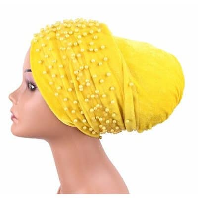 Beaded Turban - Yellow
