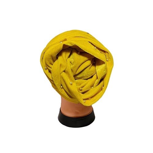 Pearls Yellow Turban