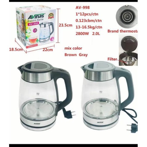 Electric Glass Kettle -Av 998 -2.0L