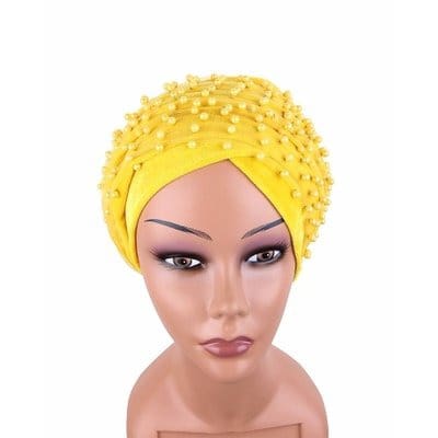 Double Wrap Beaded Net Turban
