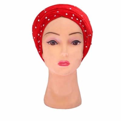 Beaded Turban - Red