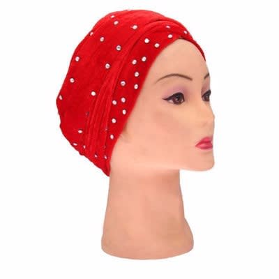 Beaded Turban - Red