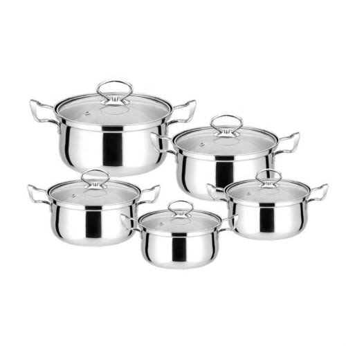 Stainless Steel Ware Non Stick Soup Pot - 10 Pieces