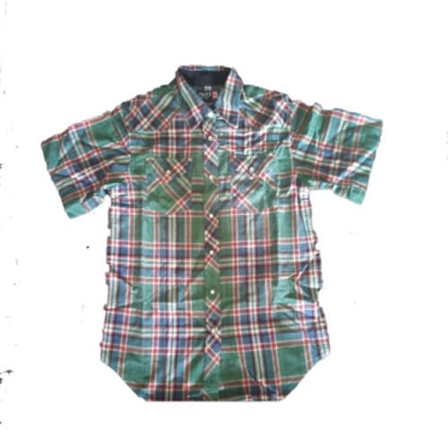 Plaid Short Sleeves Button Shirt - Green