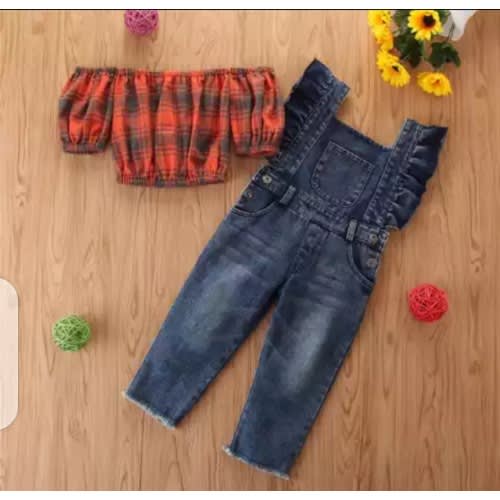 Cold Shoulder Top And Dungaree