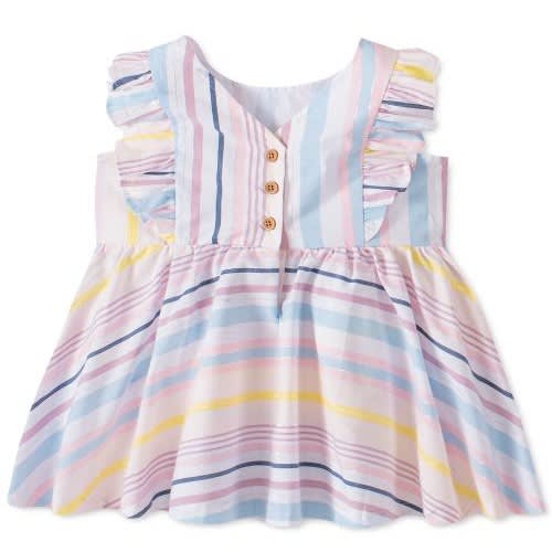 Toddler Girls Cotton Striped Dress
