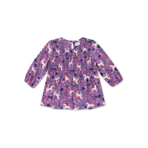 Girls Butterfly Vintage Gypsy Smocked Top - Purple