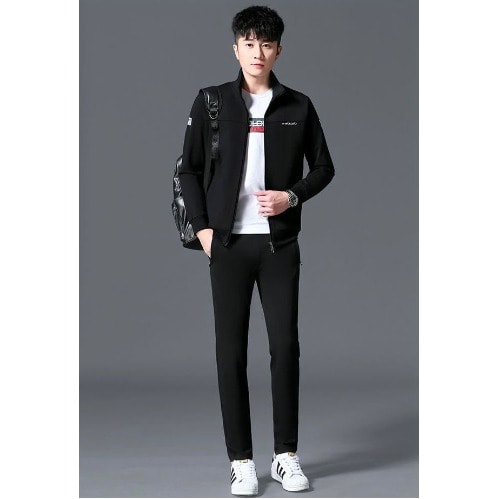 Sports Tracksuit - Long Sleeve - Set Of Three - Black