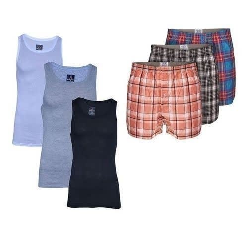 6 in 1 Men's Underwears - Boxers & Singlet