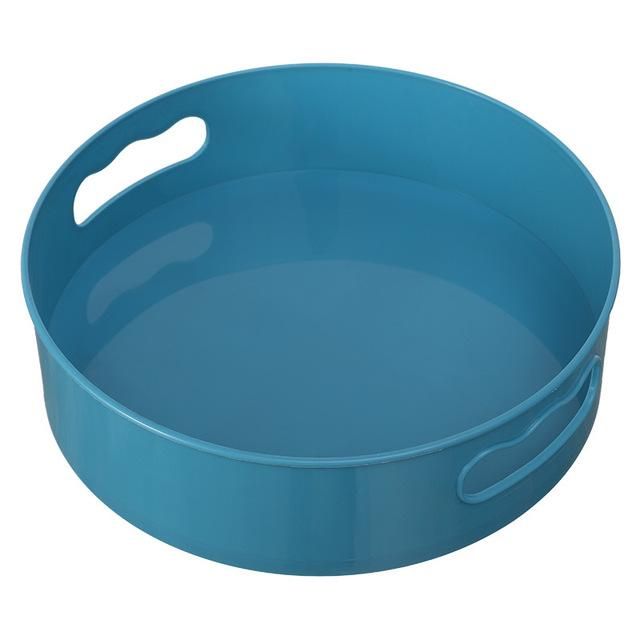 360 Rotating Tray Turntable Kitchen Storage Containers for Spice Snack Fruit Food Plate Non Slip Bathroom Dried Storage Tray