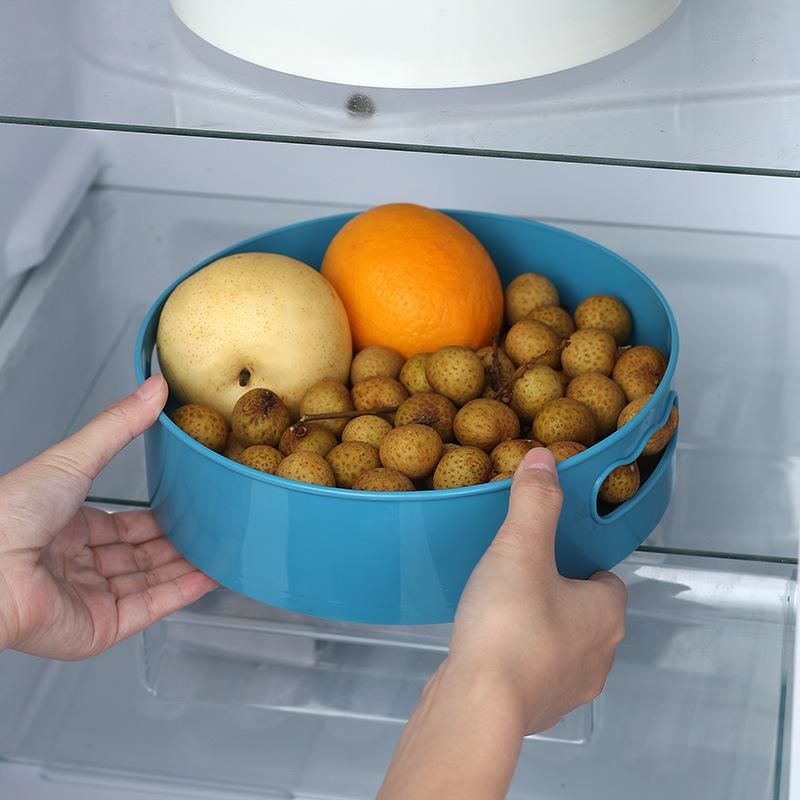360 Rotating Tray Turntable Kitchen Storage Containers for Spice Snack Fruit Food Plate Non Slip Bathroom Dried Storage Tray