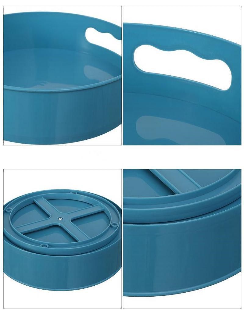 360 Rotating Tray Turntable Kitchen Storage Containers for Spice Snack Fruit Food Plate Non Slip Bathroom Dried Storage Tray
