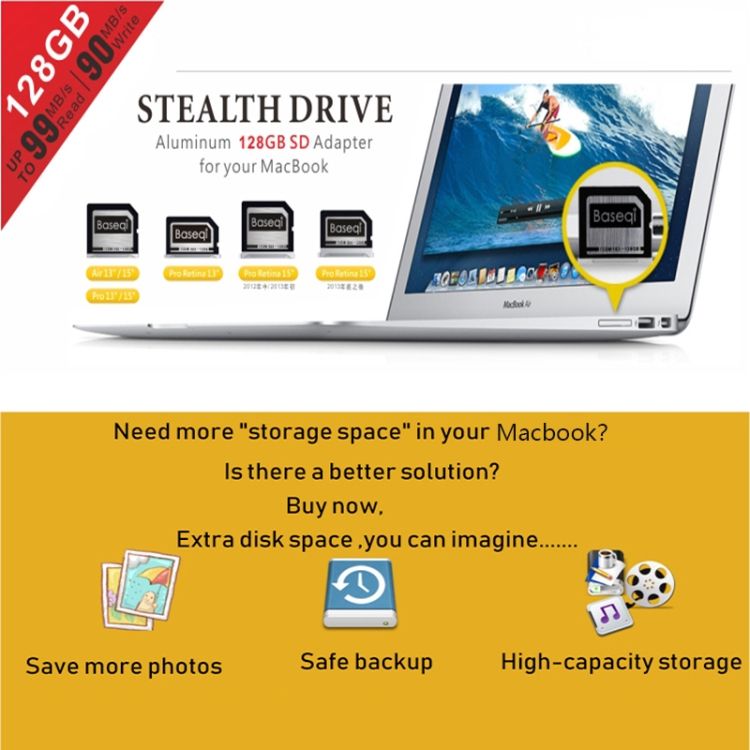 BASEQI 503MSV 128GB Aluminum Alloy Micro SD(TF) Memory Card