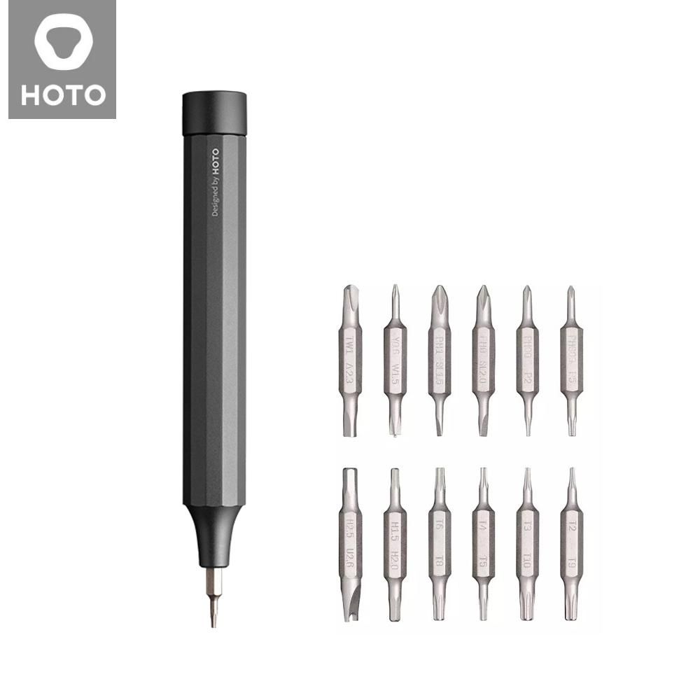 HOTO 24-In-1 Precision Screwdriver Set Double Screw Bits 24 Screw Bit Models With Magnetic Design Portable Mini Multi-Function Repairing Hand Tool Set