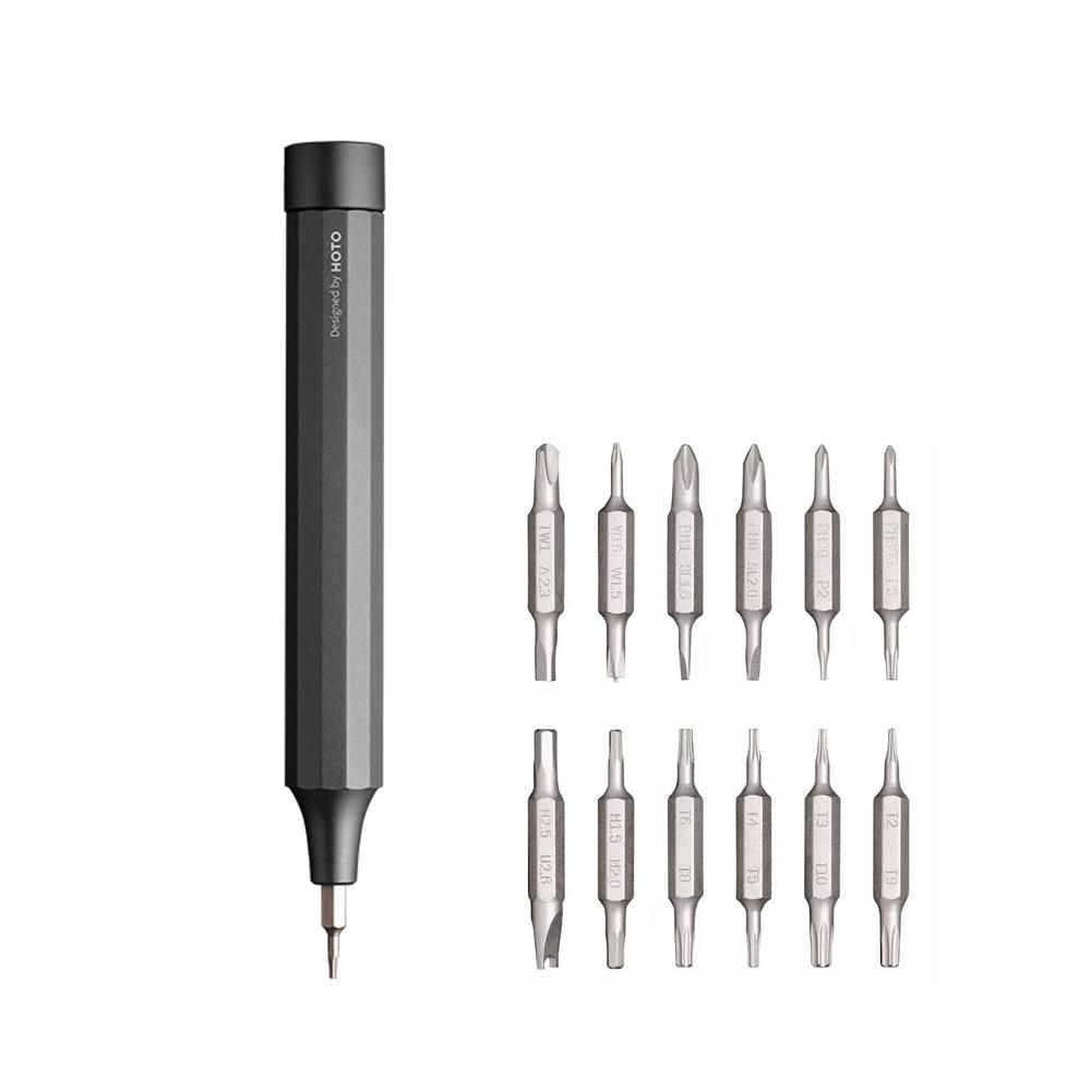 HOTO 24-In-1 Precision Screwdriver Set Double Screw Bits 24 Screw Bit Models With Magnetic Design Portable Mini Multi-Function Repairing Hand Tool Set