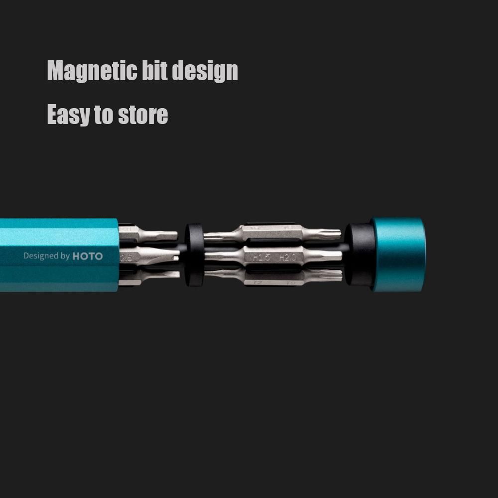 HOTO 24-In-1 Precision Screwdriver Set Double Screw Bits 24 Screw Bit Models With Magnetic Design Portable Mini Multi-Function Repairing Hand Tool Set