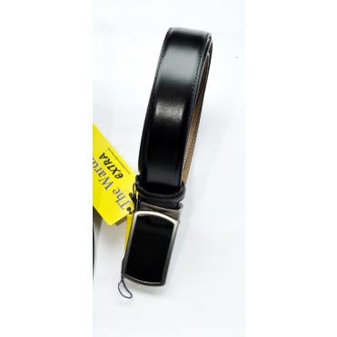 Leather Men Pin Up Plain Belt-Black- Size-110/44 Cm