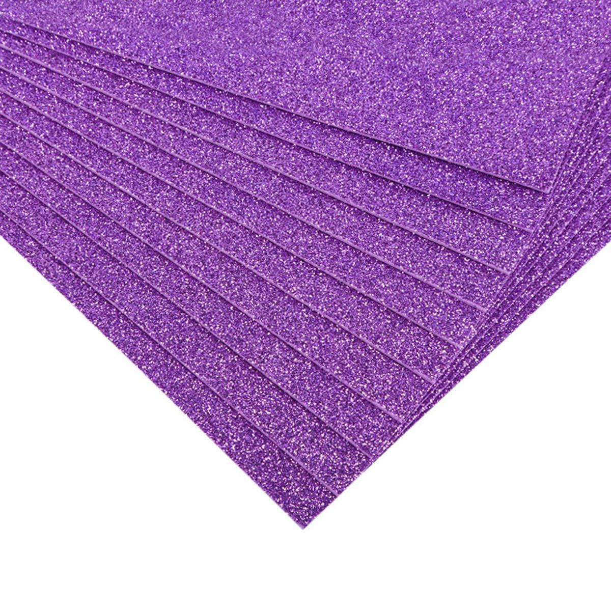 10Pcs Craft Paper Glitter Bright Color Thick-Light Purple