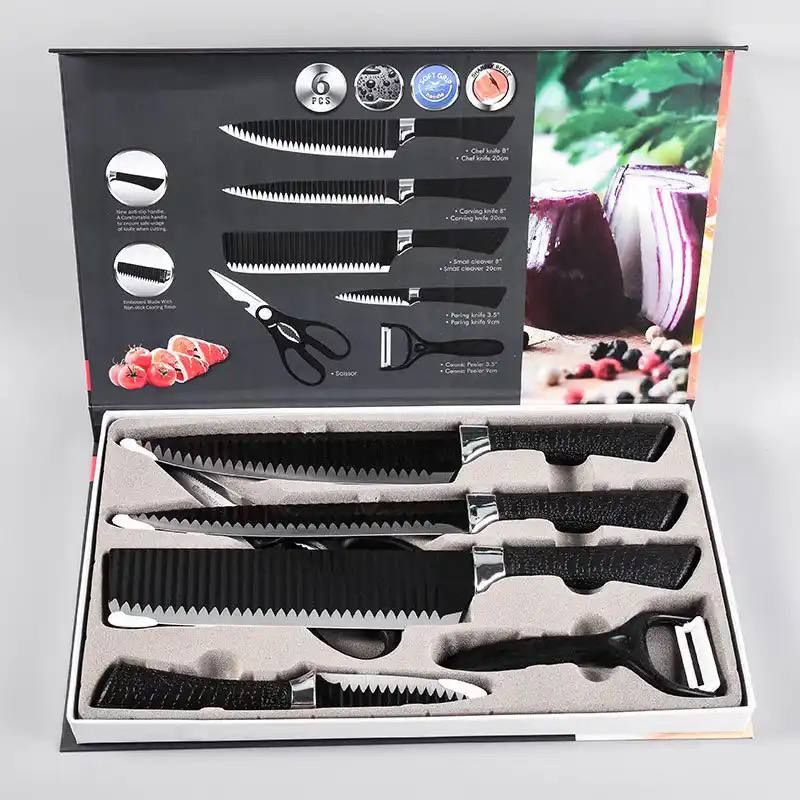 6PCS Kitchen Knife Set With Scissors And Potato Cutter