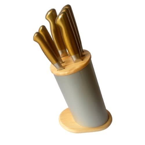 Knife Set With Wooden Stand - 7 Pieces