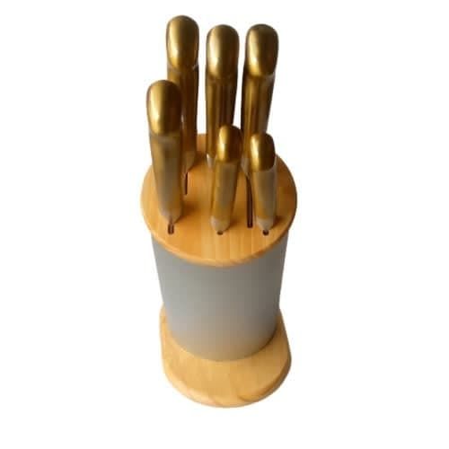 Knife Set With Wooden Stand - 7 Pieces