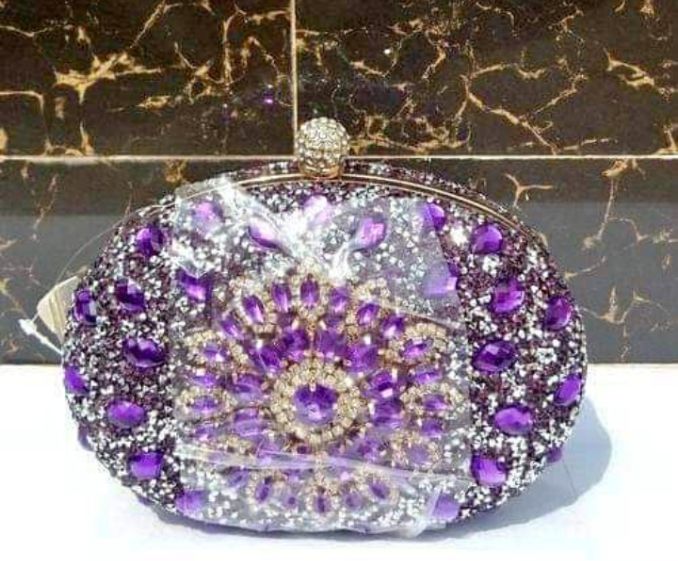 Ladies Beautiful Stoned Sparkling Party Clutch Purse