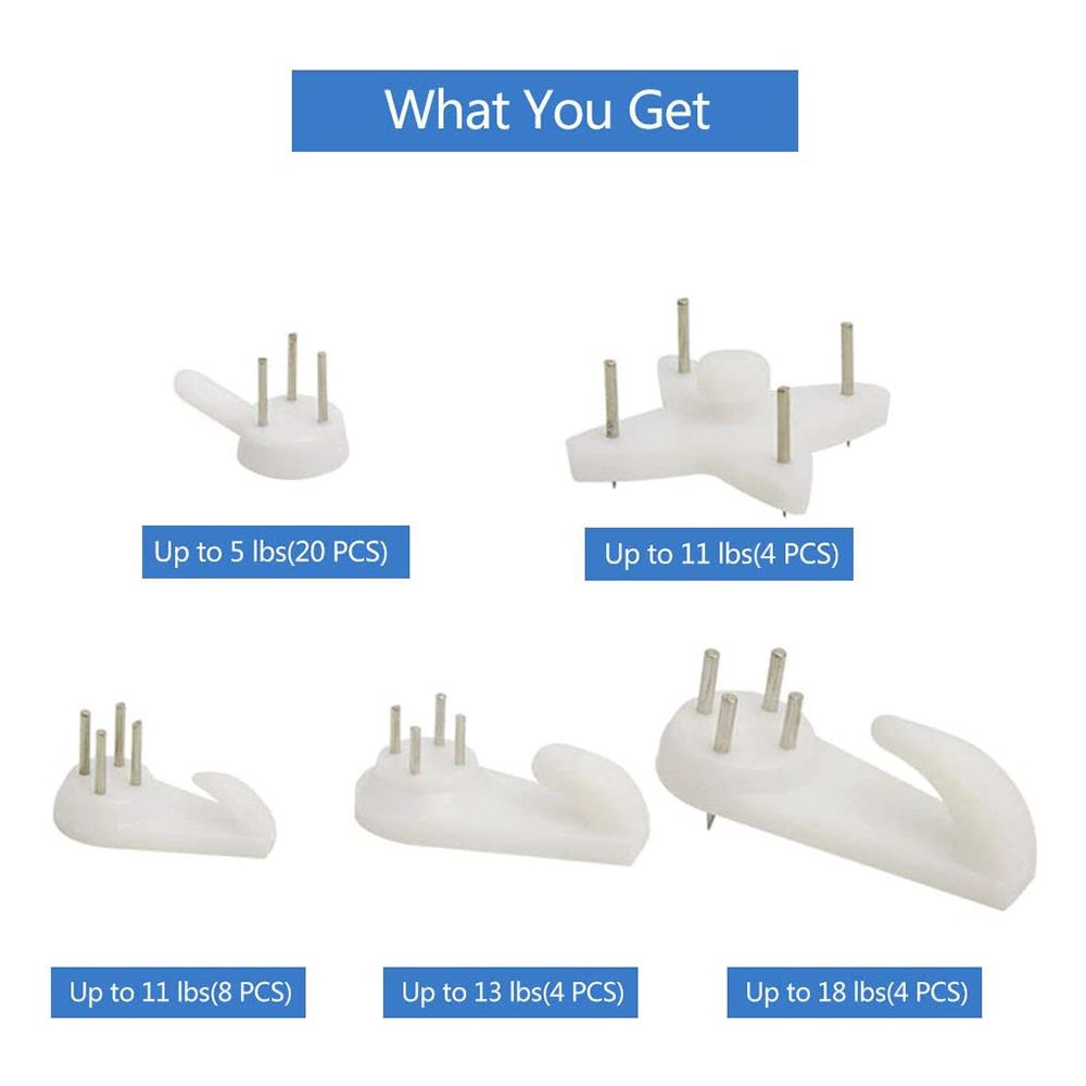 40Pcs Invisible Nail Screws Wall Hooks Picture Hangers