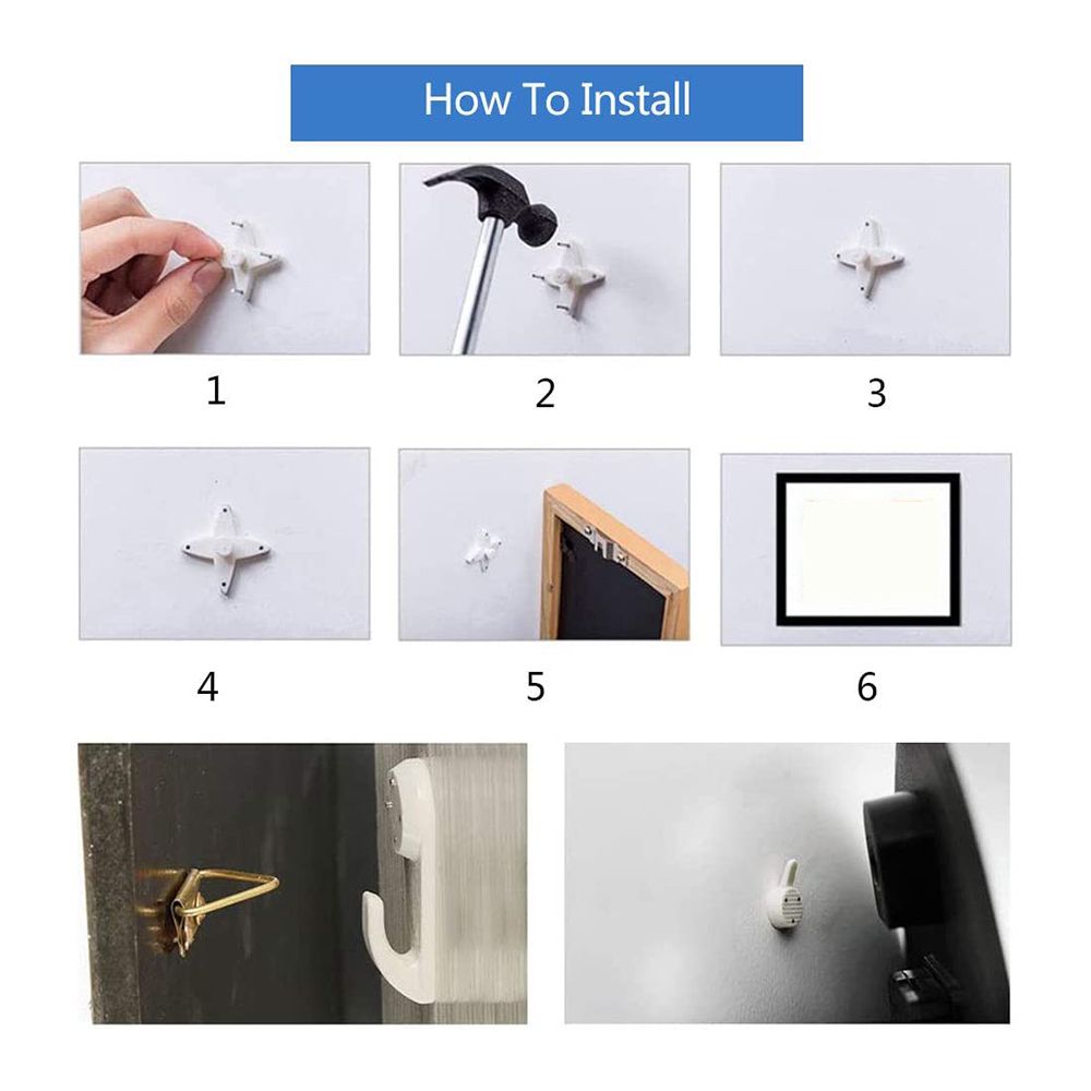 40Pcs Invisible Nail Screws Wall Hooks Picture Hangers