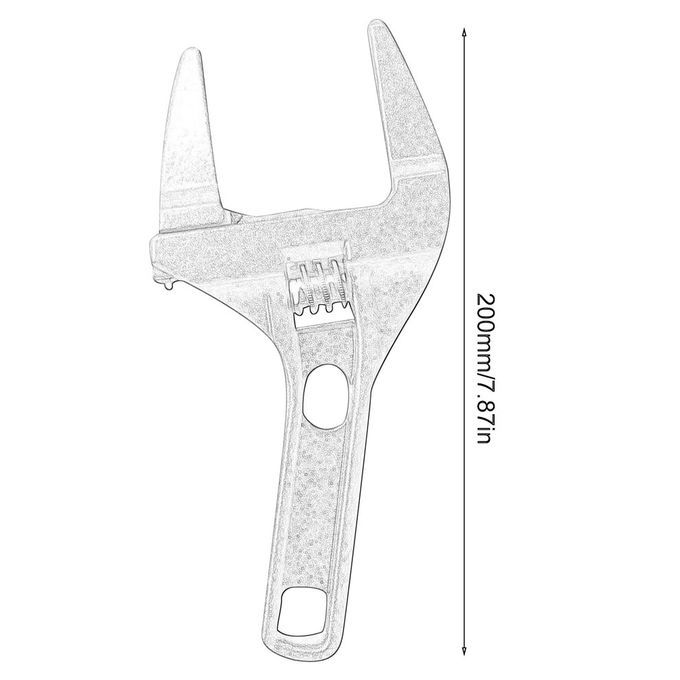 300mm Adjustable Spanner 16-68mm Open-End Wren H Short Shank Large Opening-White