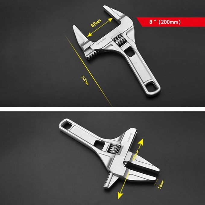 300mm Adjustable Spanner 16-68mm Open-End Wren H Short Shank Large Opening-White