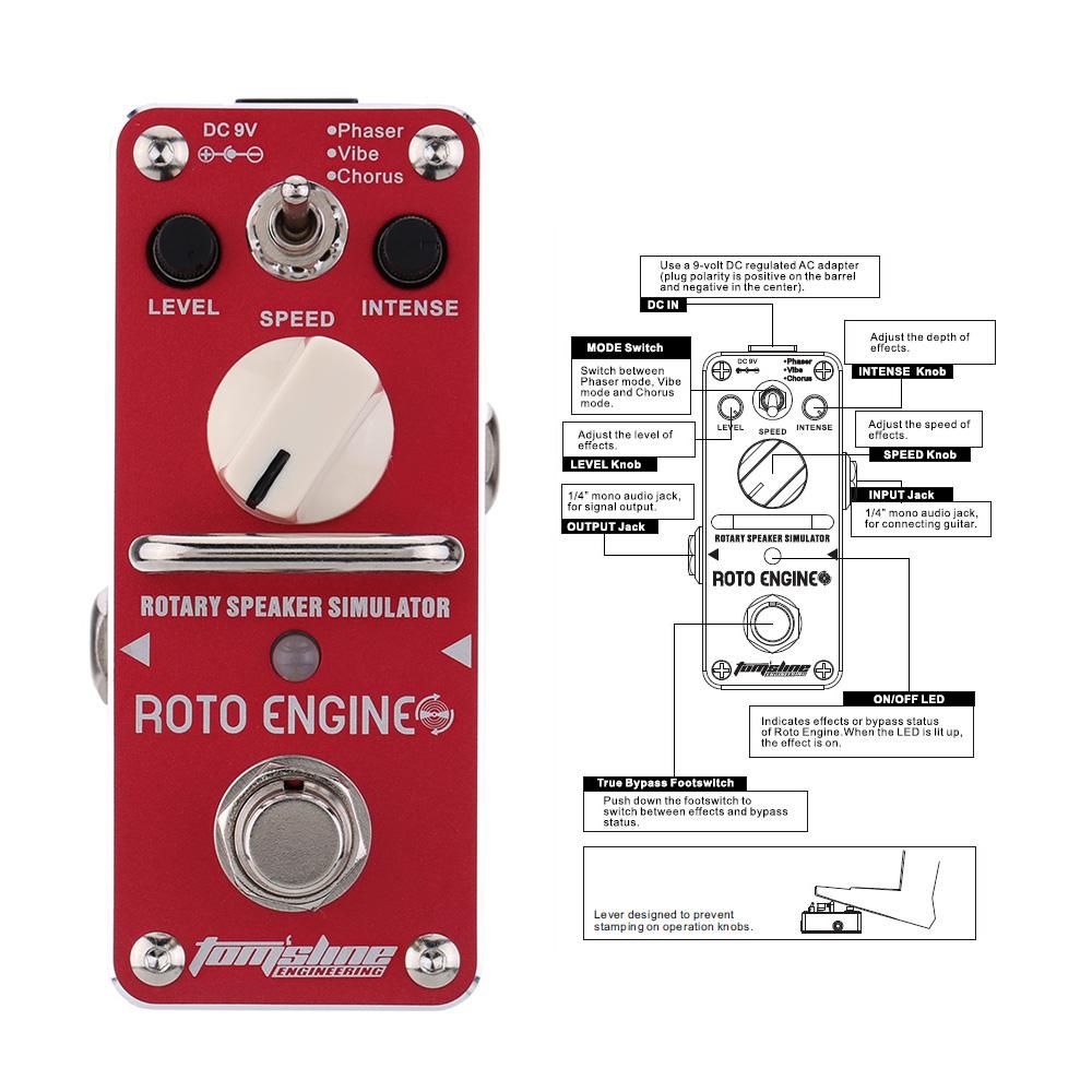 AROMA ARE-3 Roto Engine Rotary Speaker Simulator Mini Single Electric Guitar Effect Pedal with True Bypass