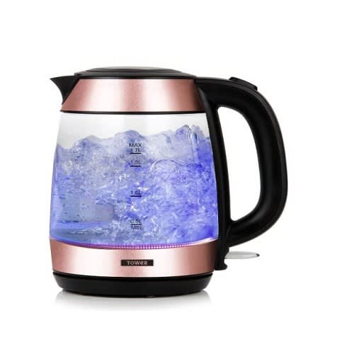Illuminating Rapid Boil Glass Kettle - 3kw - 1.7l - Rose Gold