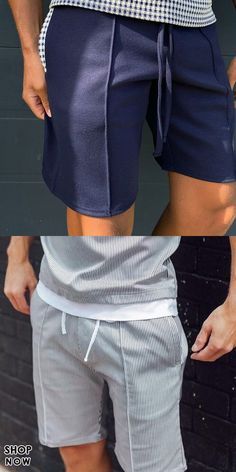 2 In 1 Unisex  Shorts - Blue & Grey