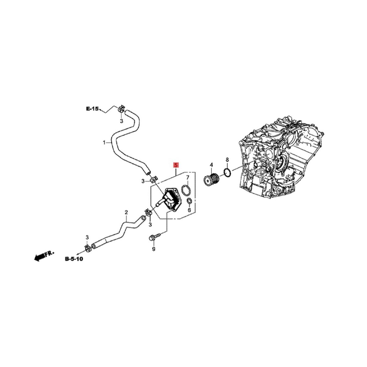 25560-5T0-003 Transmission Cooler Warmer Comp CVTF for Fit