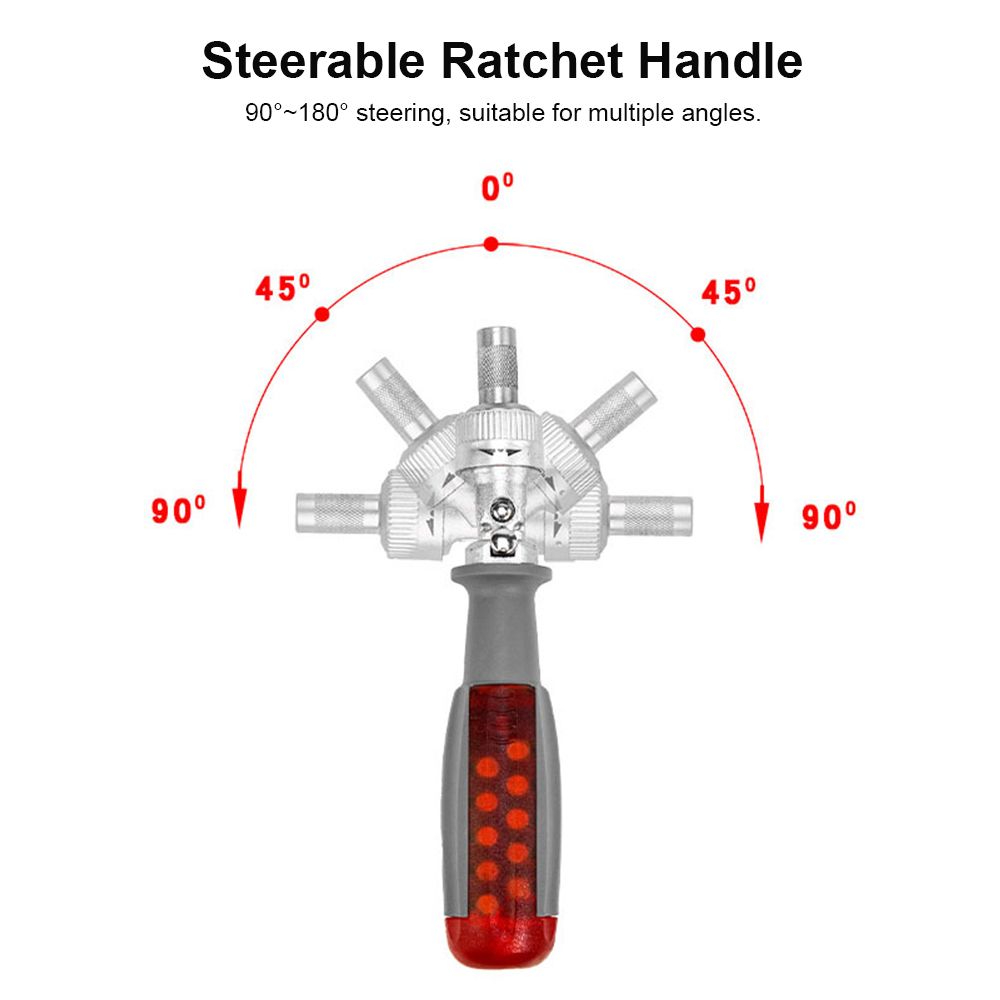 Two-Way Ratchet Screwdriver Set With 10 Bits 180° Alloy