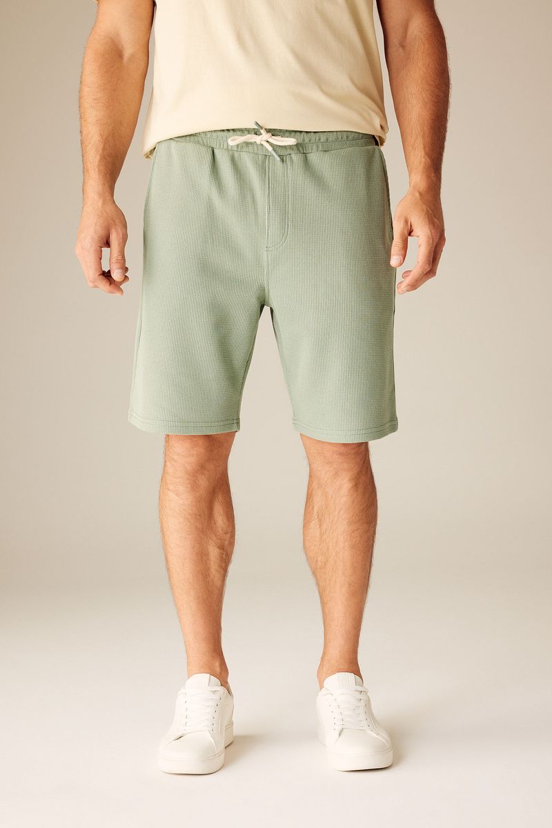 Man Slim Fit Knitted Knitted Short - Green