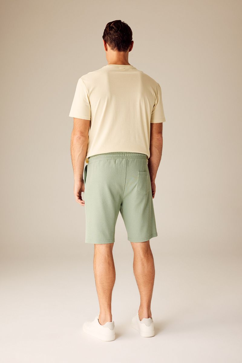 Man Slim Fit Knitted Knitted Short - Green