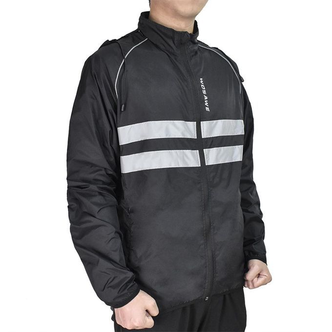 Reflective Cycling Hooded Jacket Windproof MTB Bike Jersey Coat XL