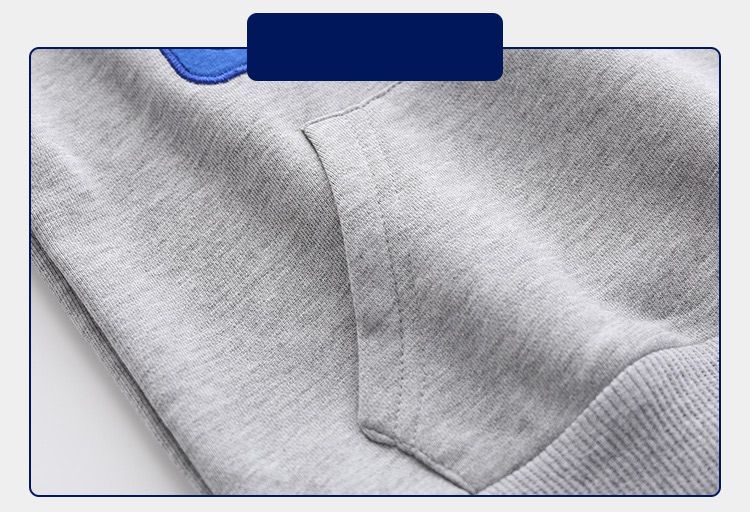 Cotton Kids Long Sleeve Boys Pullover Sweatshirts-Navy Blue