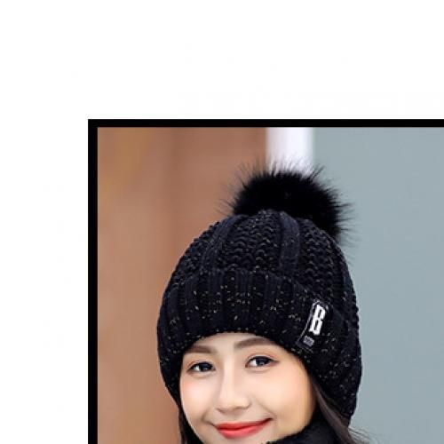 Cute Adult Men Women Winter Knitted Hats Caps Black