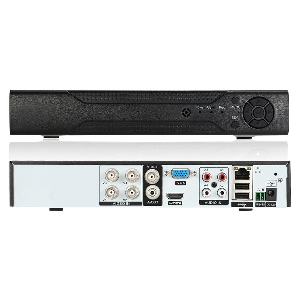 4CH 1080P Hybrid NVR AHD TVI CVI DVR 5-in-1 Digital Video Recorder P2P Cloud Network Plug and Play APP Viewing Motion Detection PTZ Security Camera Surveillance System