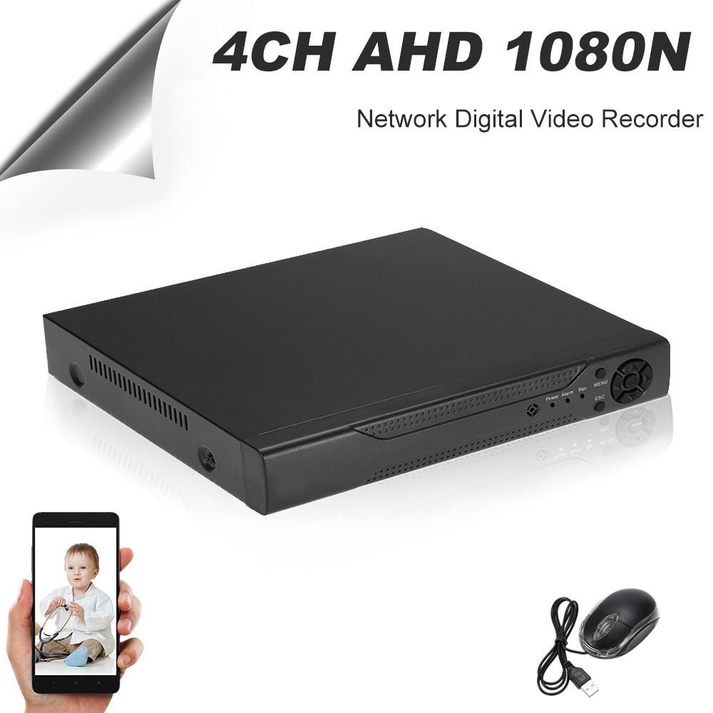 4CH 1080P Hybrid NVR AHD TVI CVI DVR 5-in-1 Digital Video Recorder P2P Cloud Network Plug and Play APP Viewing Motion Detection PTZ Security Camera Surveillance System